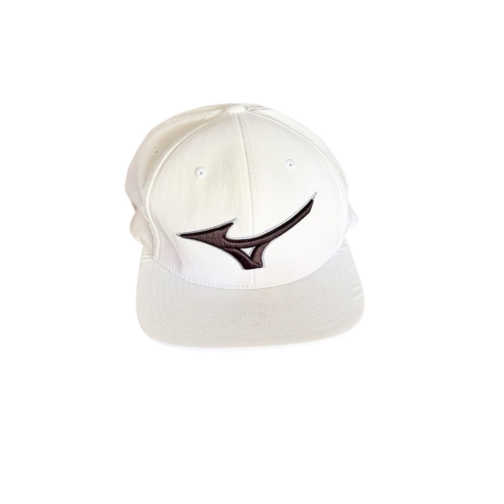 110 | One Ten Mizuno Flex Fit Men’s Golf Athletic Flat Brim White Ball Cap
